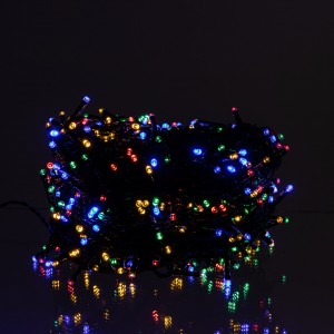 Новогодняя гирлянда уличная 50 м 500 LED с солнечной батареей черный провод Мультиколор SB500L50MBML