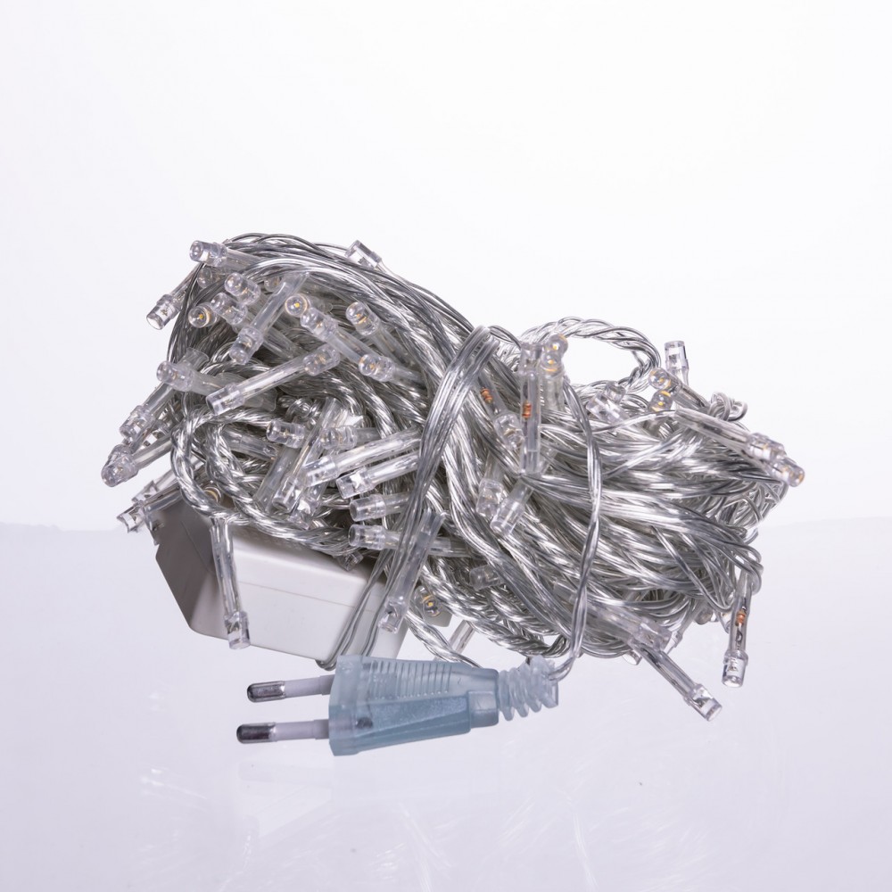 Новорічна гірлянда кімнатна нитка 10 м 120 LED кімнатна гірлянда білий провід Жовте світло W120LED10MWY