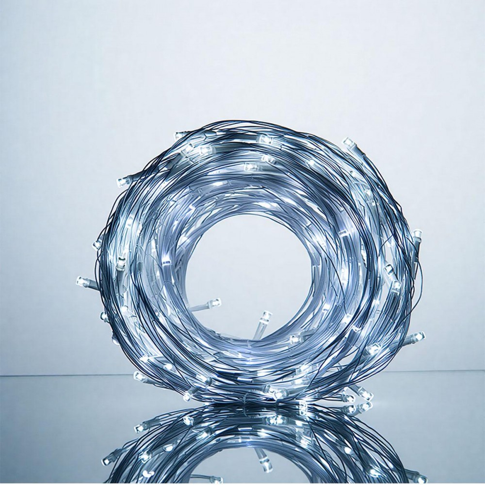 Новогодняя гирлянда комнатная нить 22 м 220 LED комнатная гирлянда белый провод Белый свет W220LED22MWW