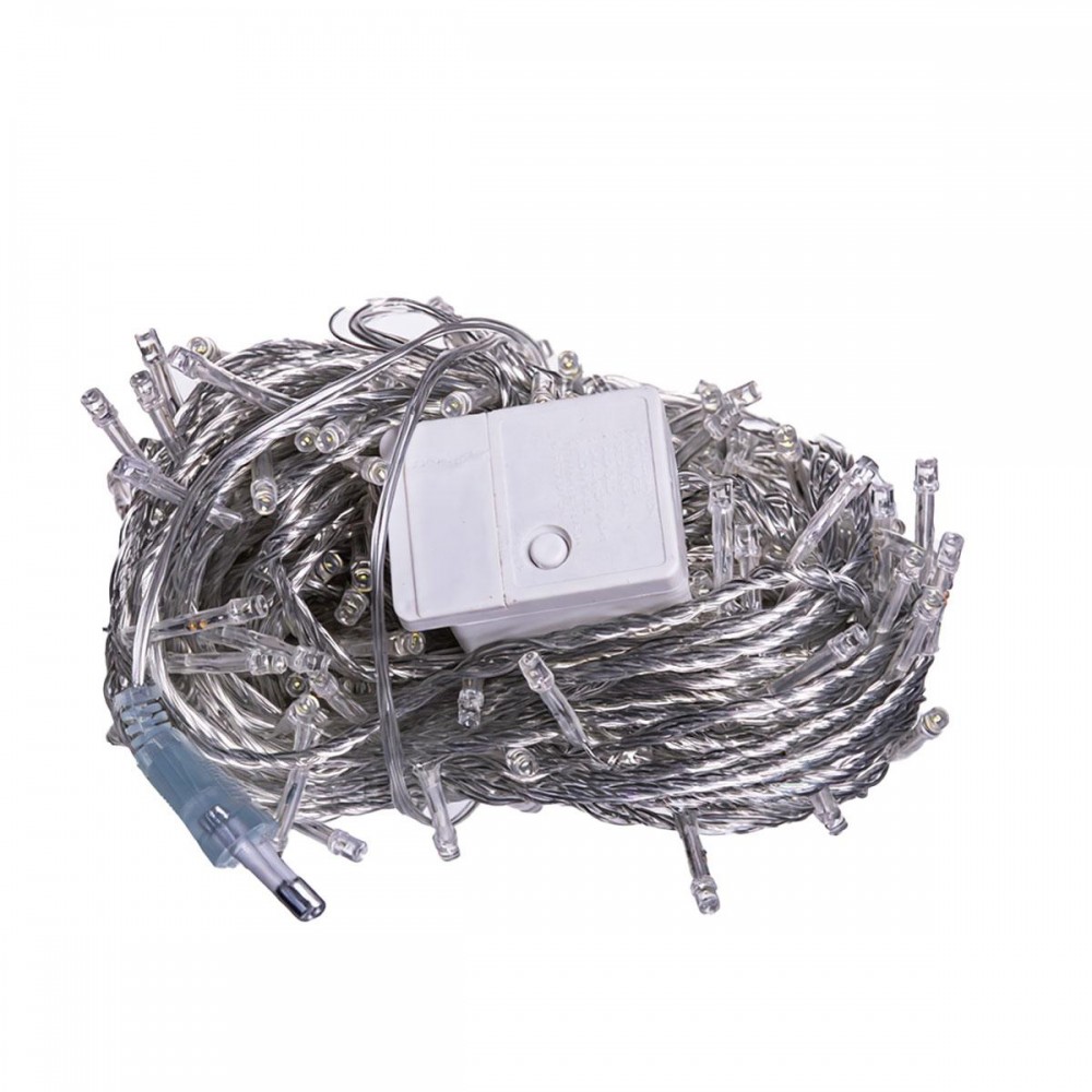 Новогодняя гирлянда комнатная нить 22 м 220 LED комнатная гирлянда белый провод Белый свет W220LED22MWW