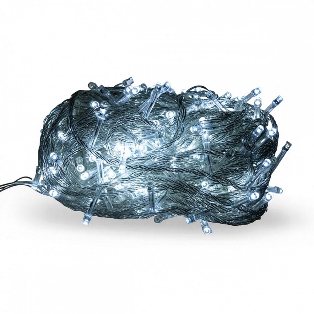 Новогодняя гирлянда комнатная нить 22 м 220 LED комнатная гирлянда белый провод Белый свет W220LED22MWW