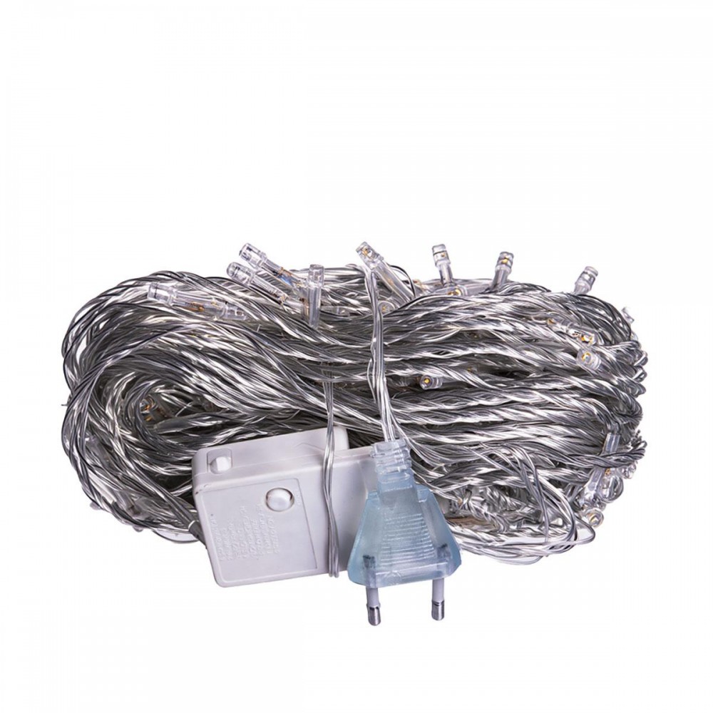 Новорічна гірлянда кімнатна нитка 22 м 220 LED білий провід Жовтий W220LED22MWY