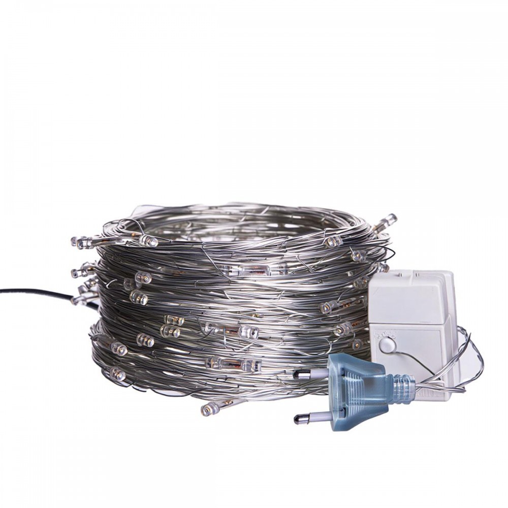 Новорічна гірлянда кімнатна нитка 22 м 220 LED білий провід Жовтий W220LED22MWY