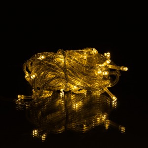 Новогодняя гирлянда комнатная нить 10 м 120 LED черный провод Желтый W120LED10MBY