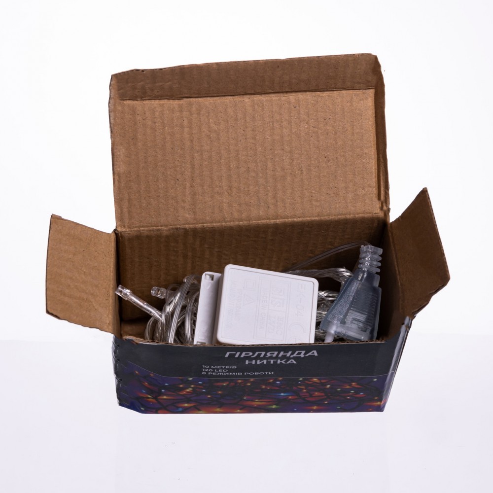 Новогодняя гирлянда комнатная нить 10 м 120 LED черный провод Желтый W120LED10MBY