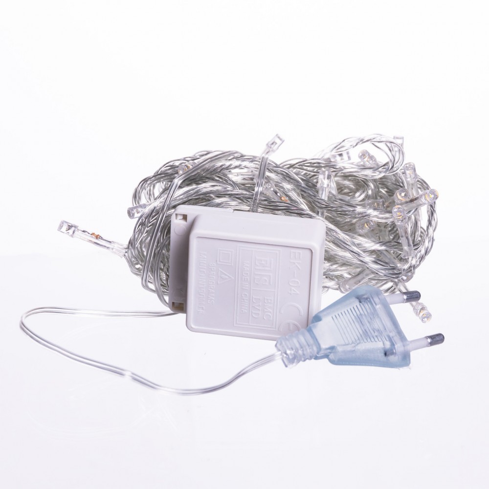 Новогодняя гирлянда комнатная нить 10 м 120 LED черный провод Желтый W120LED10MBY