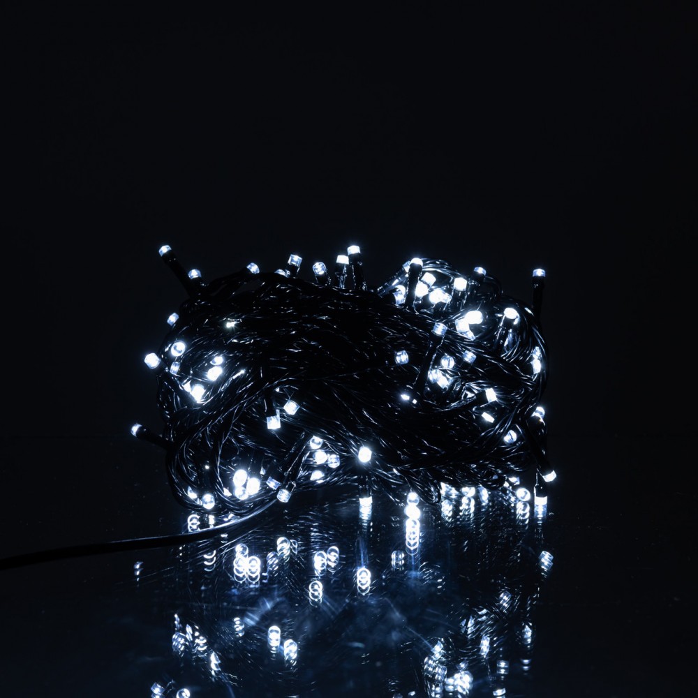 Новогодняя гирлянда комнатная нить 14 м 160 LED комнатная гирлянда черный провод Белый свет W160LED16MBW