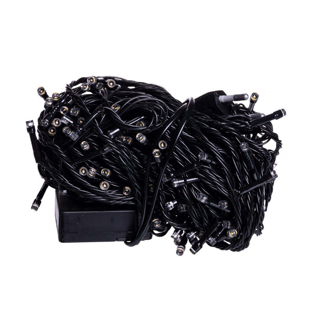 Новогодняя гирлянда комнатная нить 14 м 160 LED комнатная гирлянда черный провод Белый свет W160LED16MBW