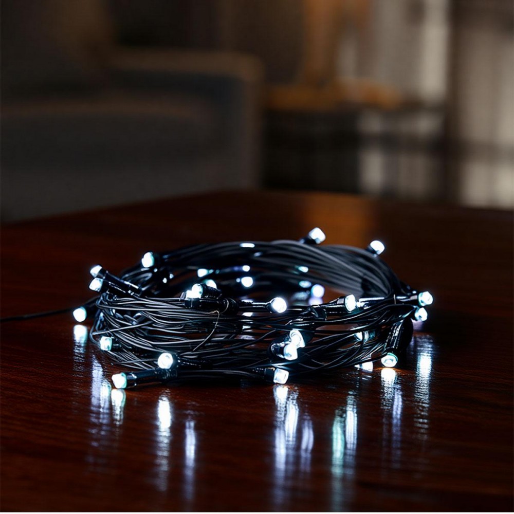 Новорічна гірлянда кімнатна нитка 22 м 220 LED чорний провід Білий W220LED22MBW