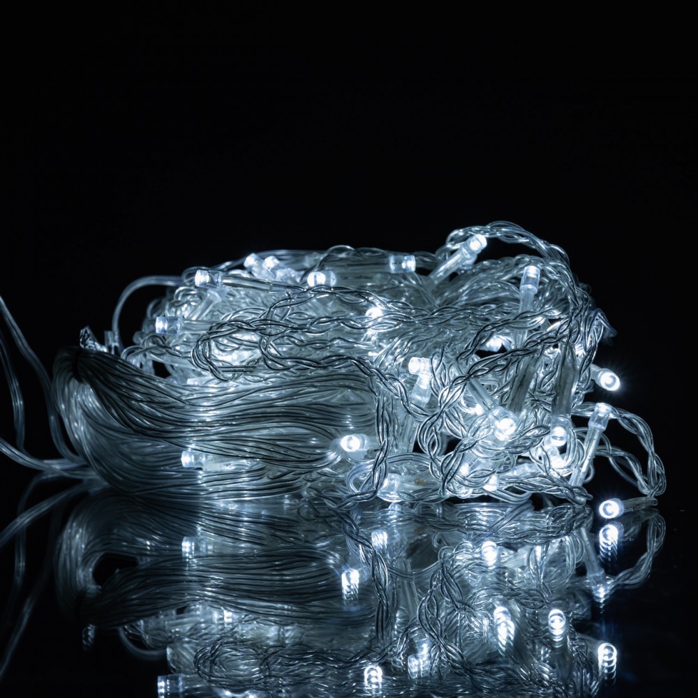 Новогодняя гирлянда штора 1,5х1,5 м 64 LED белый провод Белый ZWM1564LEDW