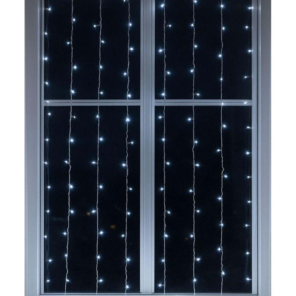 Новогодняя гирлянда штора 1,5х1,5 м 64 LED белый провод Белый ZWM1564LEDW