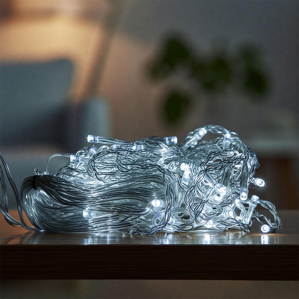 Новогодняя гирлянда штора 1,5х1,5 м 64 LED белый провод Белый ZWM1564LEDW