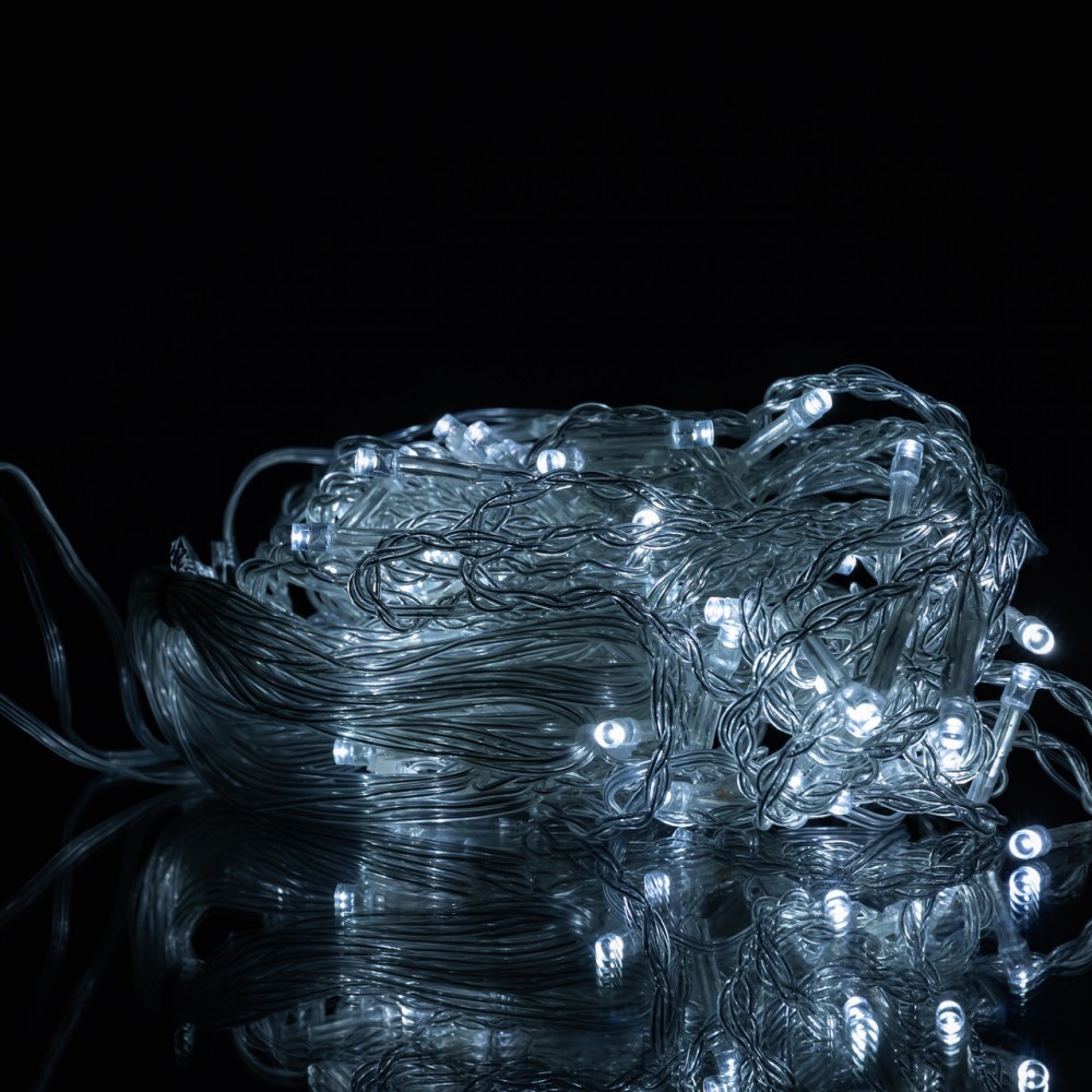 Новогодняя гирлянда штора 1,5х1,5 м 64 LED белый провод Белый ZWM1564LEDW