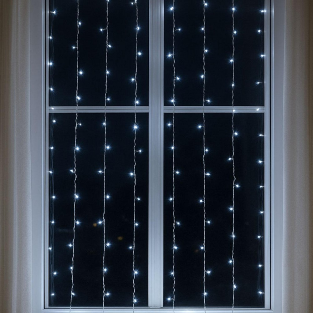 Новорічна гірлянда штора 2х2 м 80 LED кімнатна білий провід Білий ZWM2280LEDW