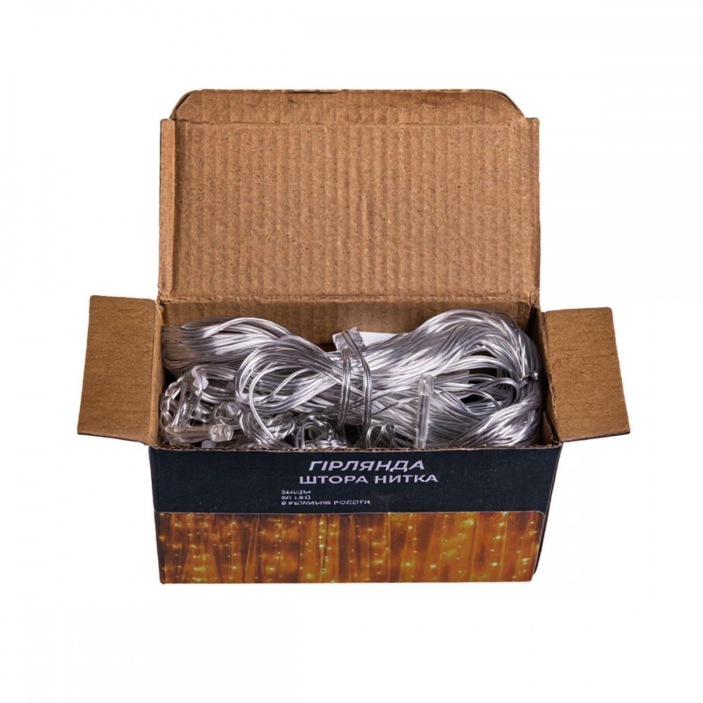 Новорічна гірлянда штора 2х2 м 80 LED кімнатна білий провід Білий ZWM2280LEDW