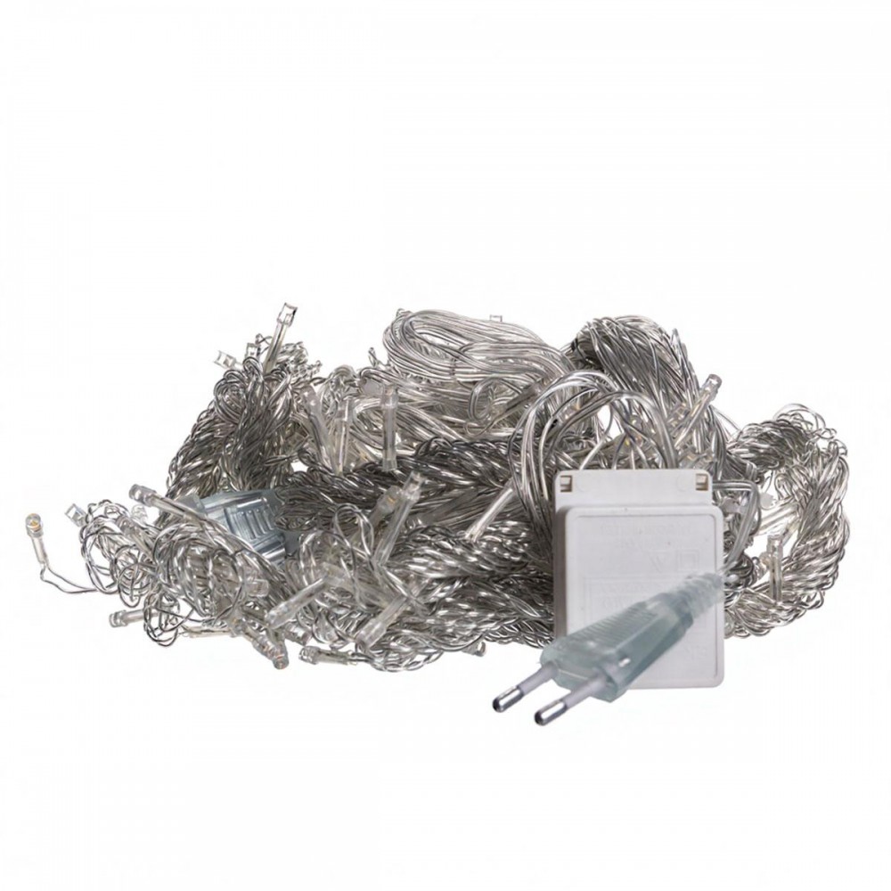 Новогодняя гирлянда штора 3х3 м 192 LED комнатная белый провод Жёлтый ZWM33192LEDY