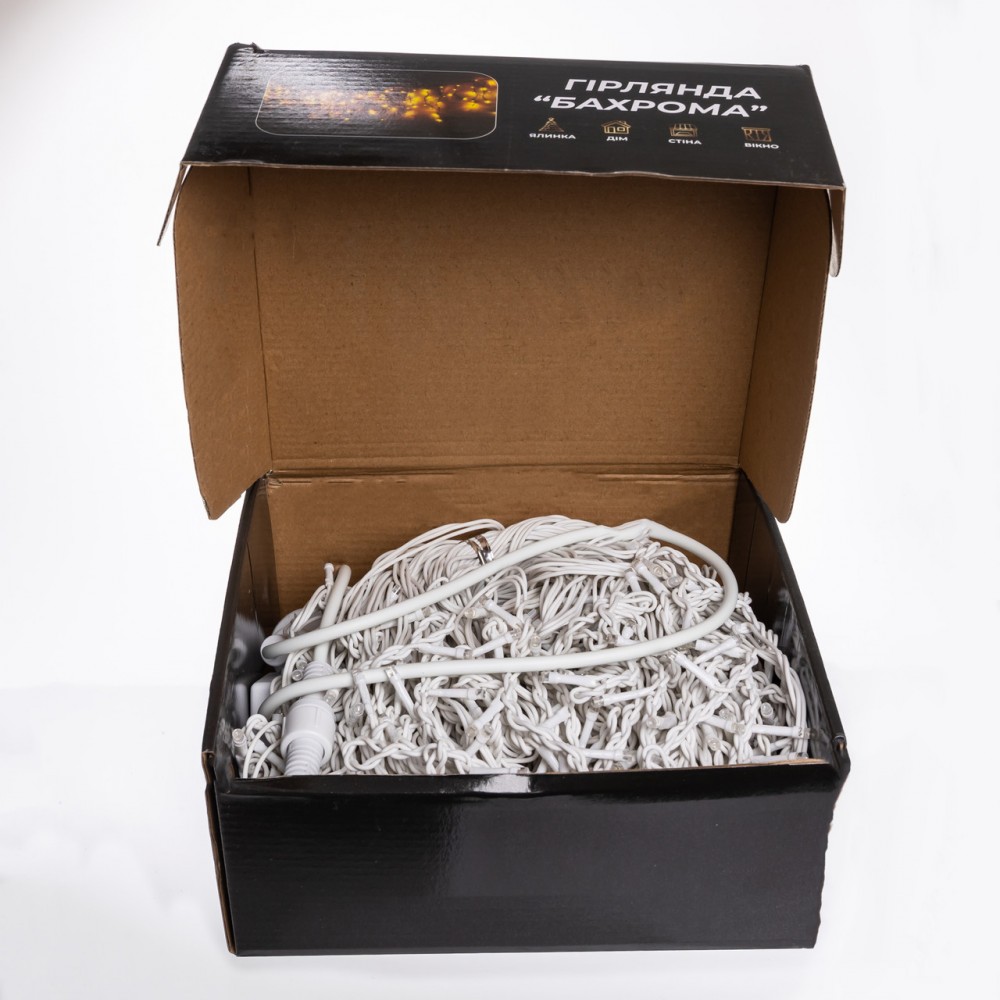 Вулична гірлянда Бахрома 36 м 600 LED білий провід Синій 36MWBL