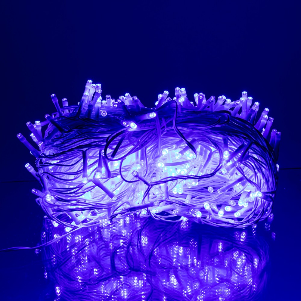 Гірлянда Різдвяна фея вулична 50 м 500 LED білий провід Синій CF500L50MWBL