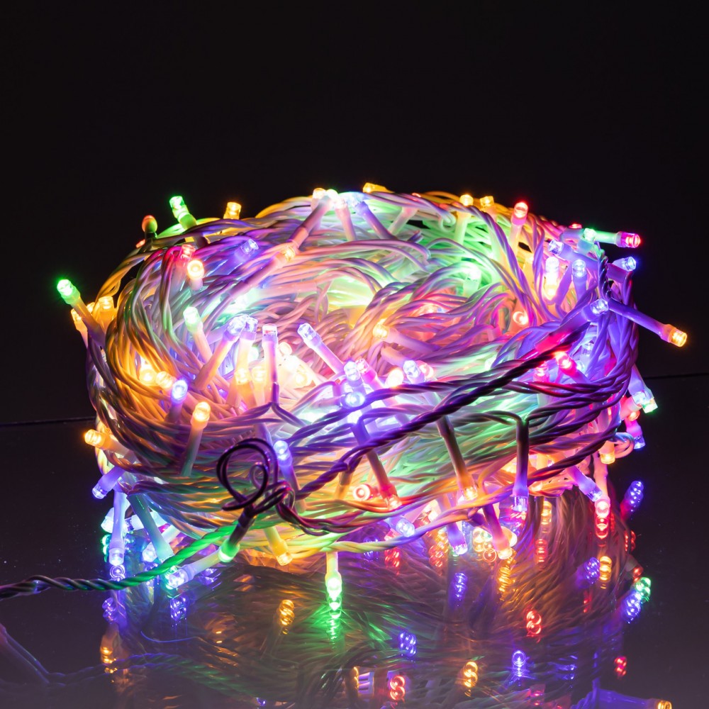Гирлянда Нить уличная 30 м 300 LED белый провод Мультиколор CF300L30MWML