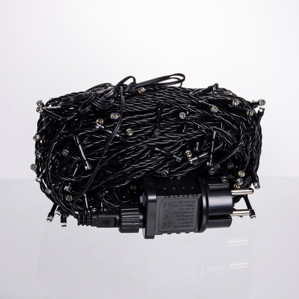 Гірлянда Нитка вулична 30 (м) 300 LED чорний провід Жовтий CF300L30MBY