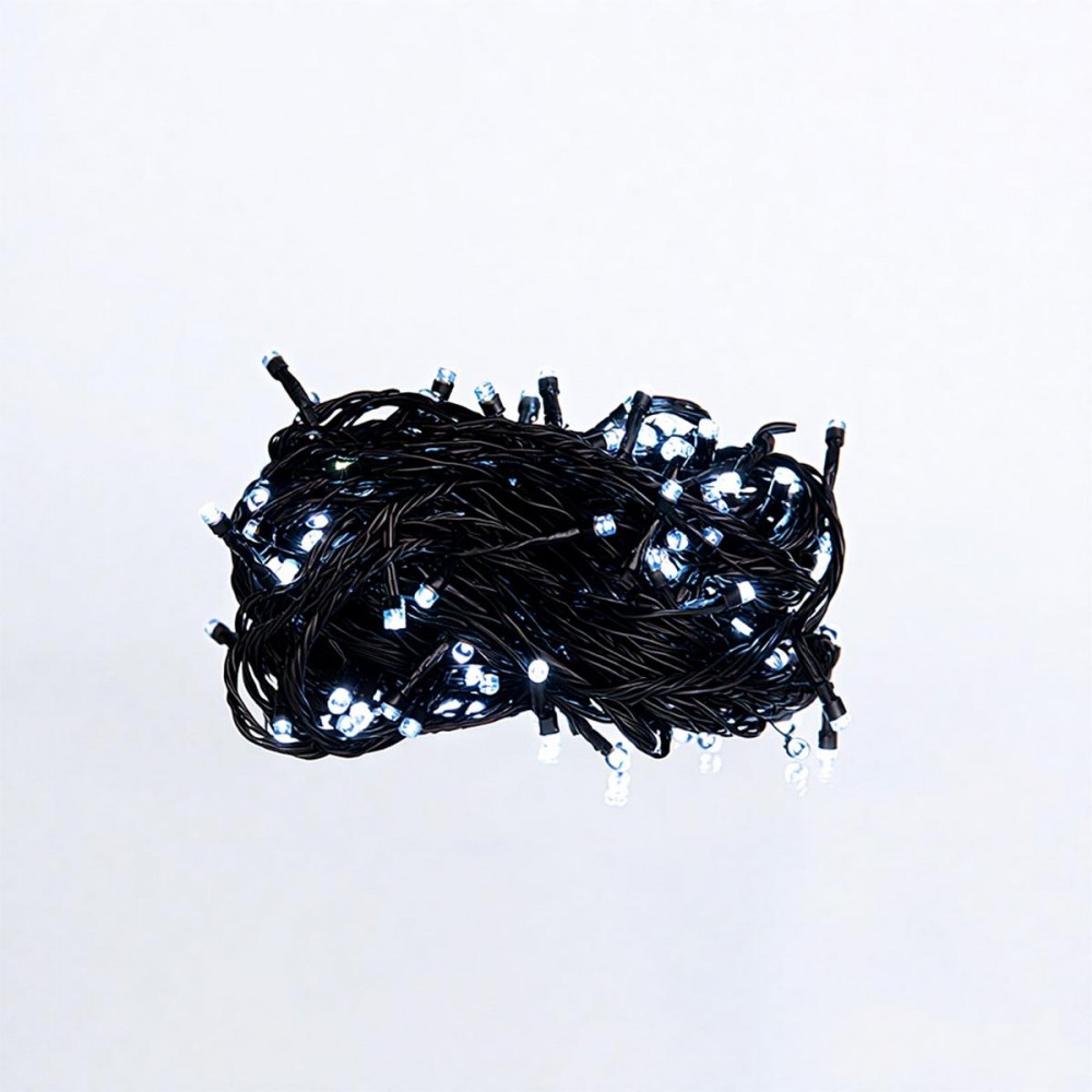 Новорічна гірлянда кімнатна нитка 18 м 180 LED кімнатна гірлянда чорний провід Біле світло W180LED18MBW