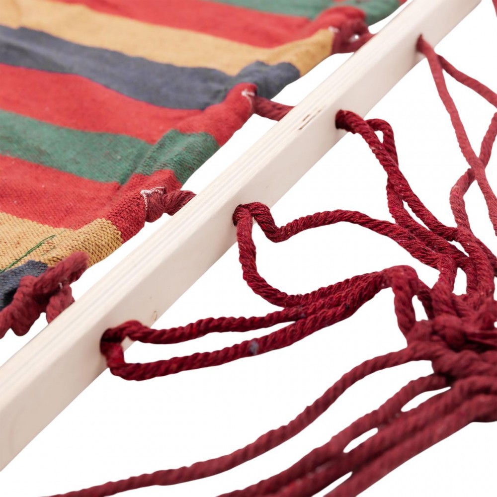 Гамак туристичний підвісний тканинний 174х80 см з планкою Червоний SJ-0010-2R