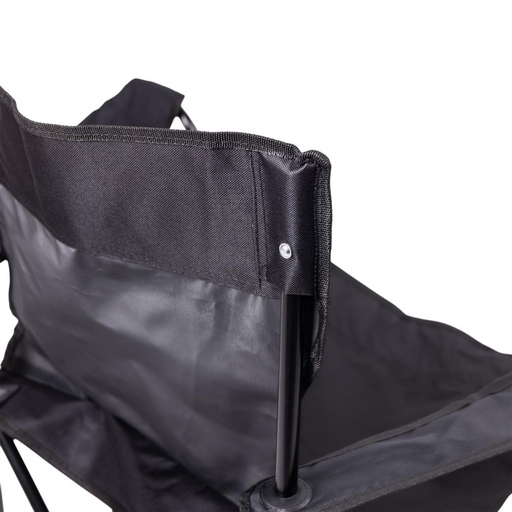 Крісло розкладне туристичне 50х80х80 см з підстаканником Чорне SJ-0014B