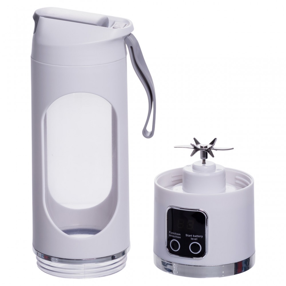 Портативний блендер для смузі на акумуляторі 450 мл 25 Вт USB Білий HP-11-10W