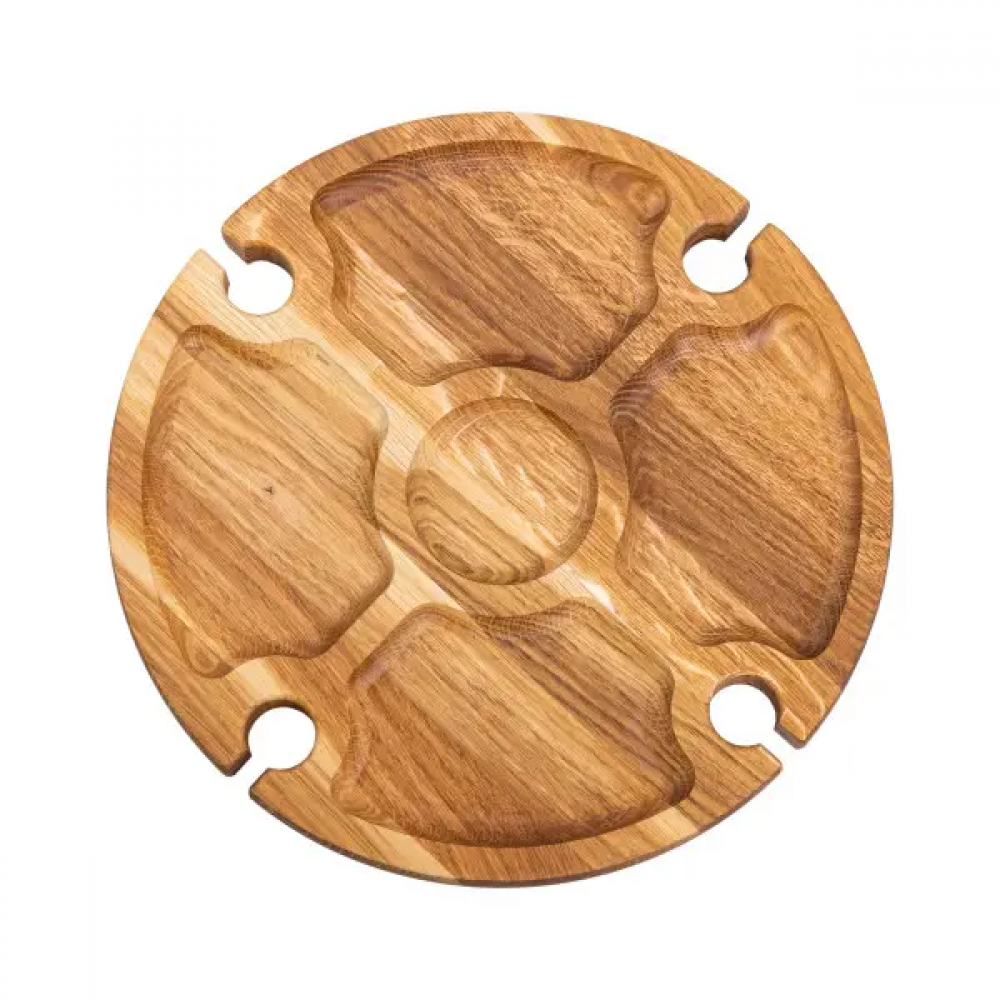 Винний круглий столик з дерева 35х35х18 см на ніжках BWR35018S