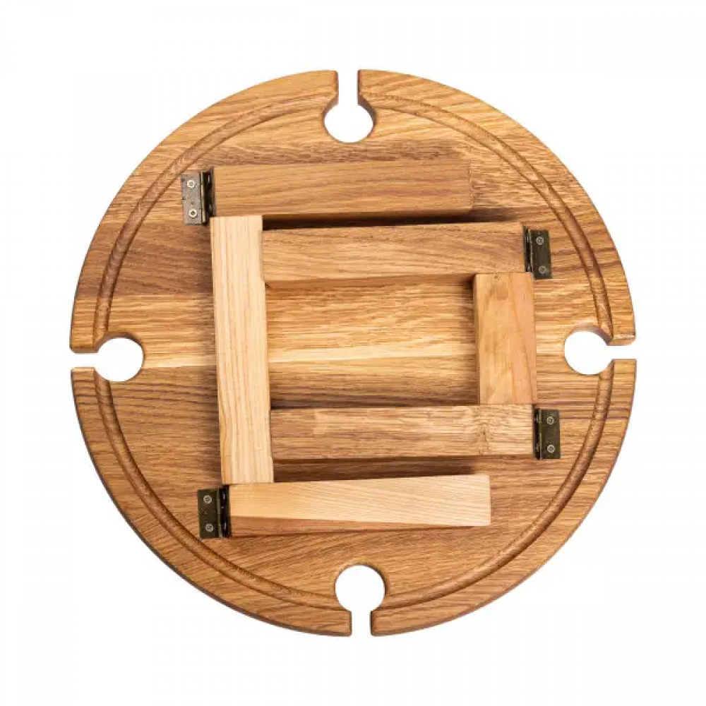 Винний круглий столик з дерева 35х35х18 см на ніжках BWR35018S