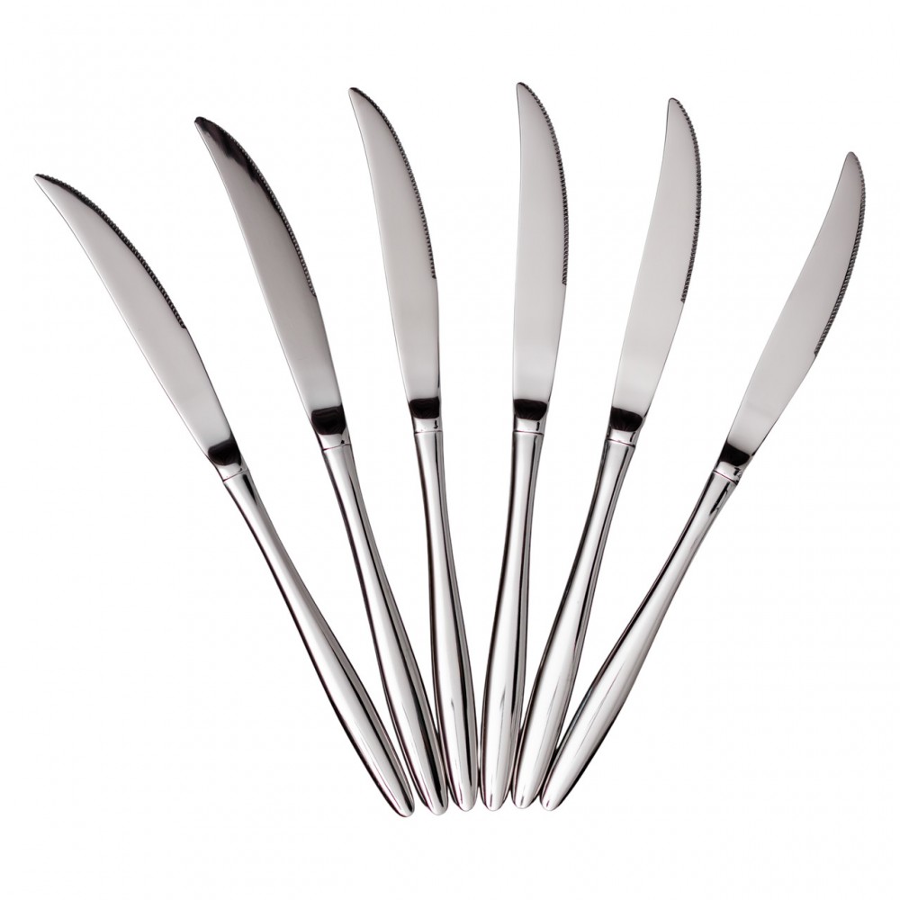 Набор столовых ножей 6 штук ножи сервировочные из нержавеющей стали 22 (см) Серебро HP-8-31