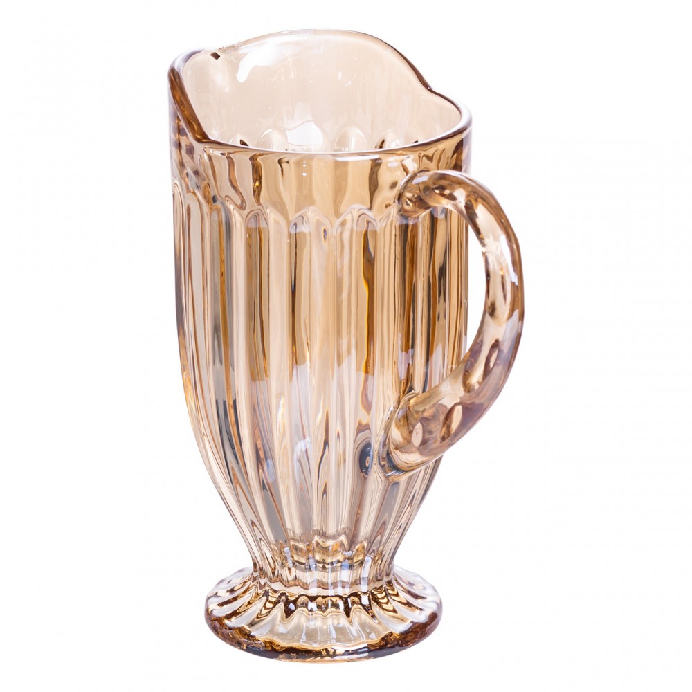 Набор кувшин 1 л со стаканами 6 (шт) по 300 мл для напитков, лимонадов, сока, воды, мохито Прозрачный HP-19-2080GLD