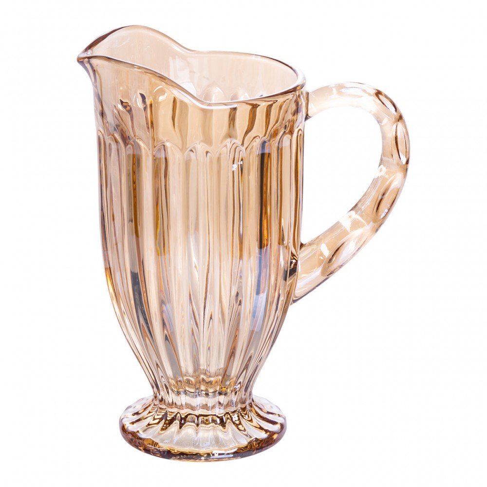 Набор кувшин 1 л со стаканами 6 (шт) по 300 мл для напитков, лимонадов, сока, воды, мохито Прозрачный HP-19-2080GLD