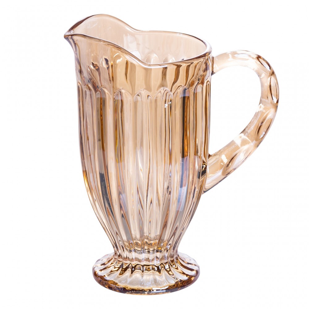 Набор кувшин 1 л со стаканами 6 (шт) по 300 мл для напитков, лимонадов, сока, воды, мохито Прозрачный HP-19-2080GLD