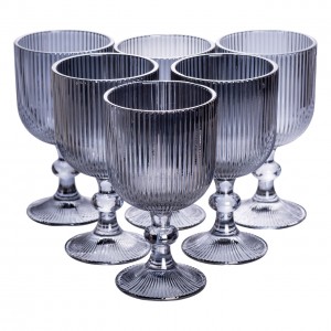 Набір келихів для вина 6 (шт) по келихи під вино 300 (мл) на ніжці келихи винні Сірий HP-19-7115G