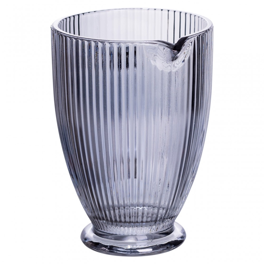 Кувшин для компота 1.2 (л) лимонада, мохито, сангрии прозрачный ребристый фигурный стеклянный 18.2 (см) Серый HP-19-7118G