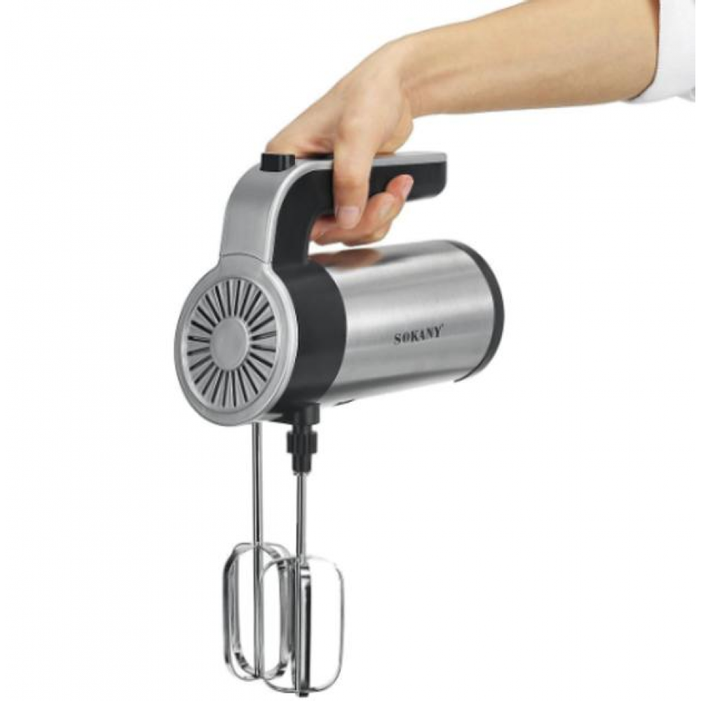 Стационарный миксер Sokany с чашей 4 л, 1000 Вт, 5 скоростей, 2 насадки, венчики и крюки SK-6662