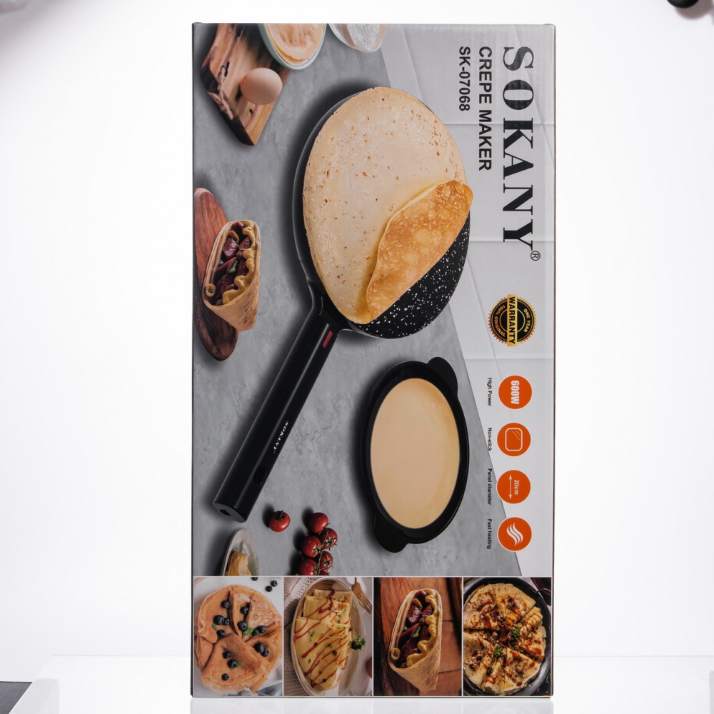 Сковорода блинница электрическая Ø20 (см) с антипригарным покрытием 600 Вт Черный SK-07068