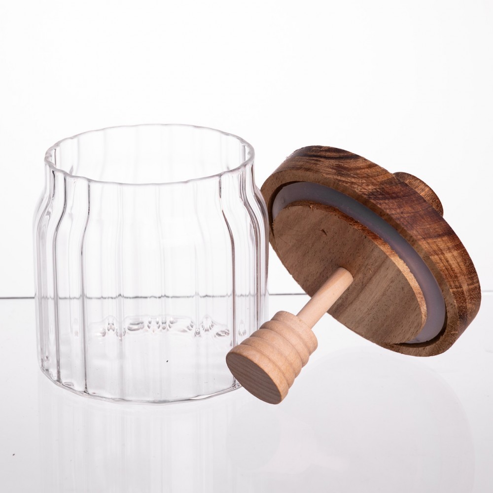 Медовниця скляна з кришкою і ложкою 320 (мл) 64486-4