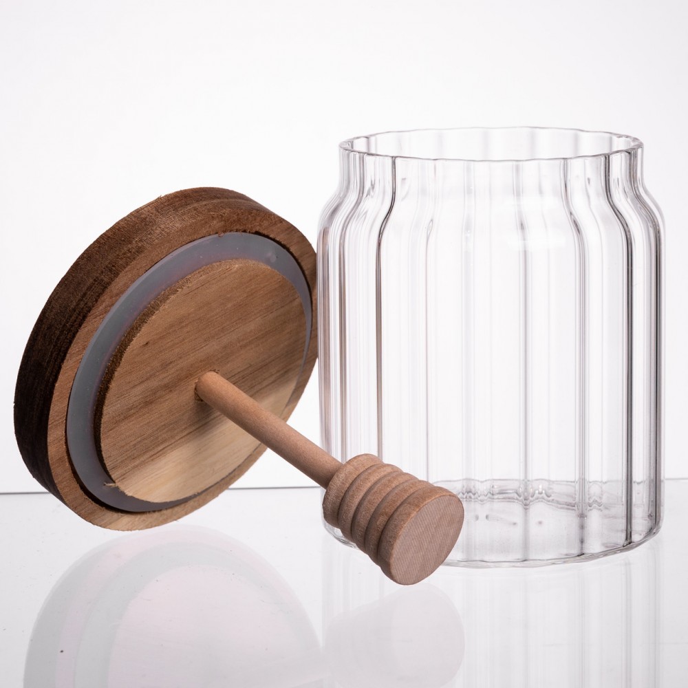 Медовниця скляна з кришкою і ложкою 500 (мл) 64486-5