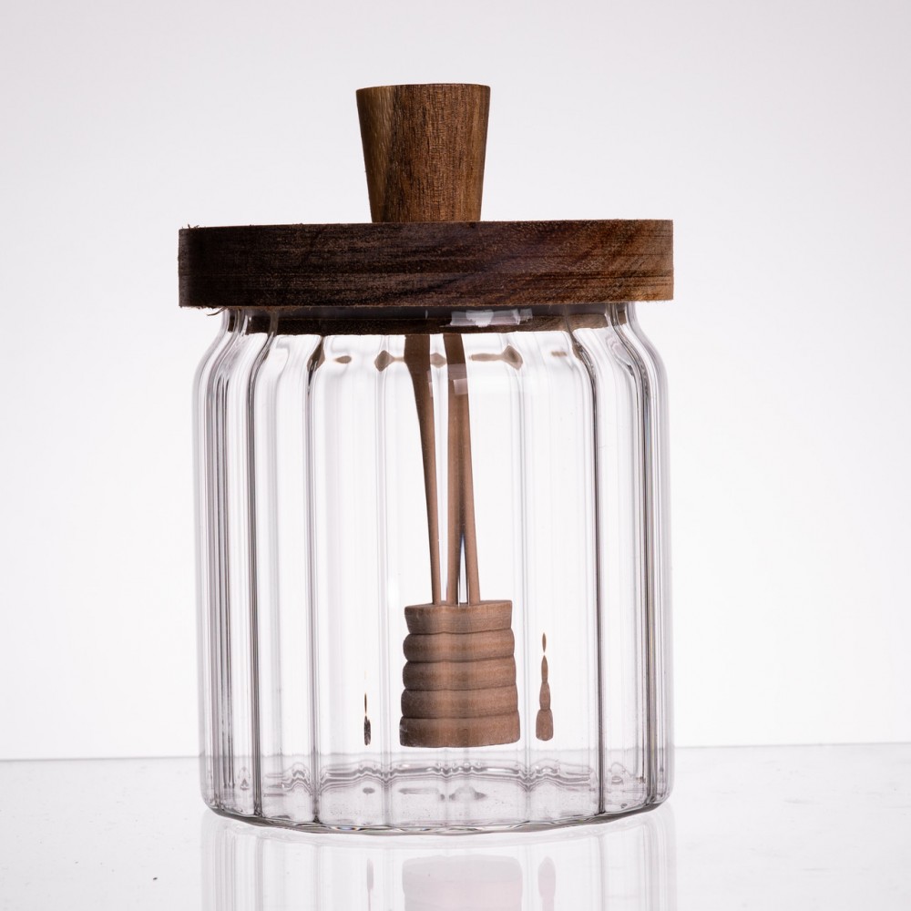 Медовниця скляна з кришкою і ложкою 500 (мл) 64486-5