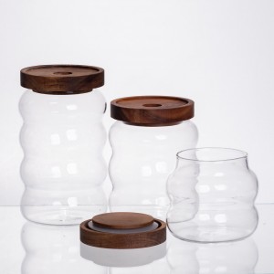 Набір банок для сипучих продуктів 3 штуки з бамбуковими кришками 400/600/800 мл 64486-12