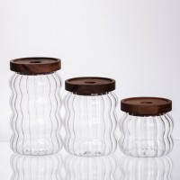 Набор банок для хранения с бамбуковыми крышками 400/600/800 мл 64486-13