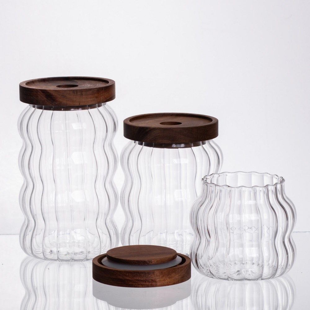 Набір банок для зберігання з бамбуковими кришками 400/600/800 мл 64486-13