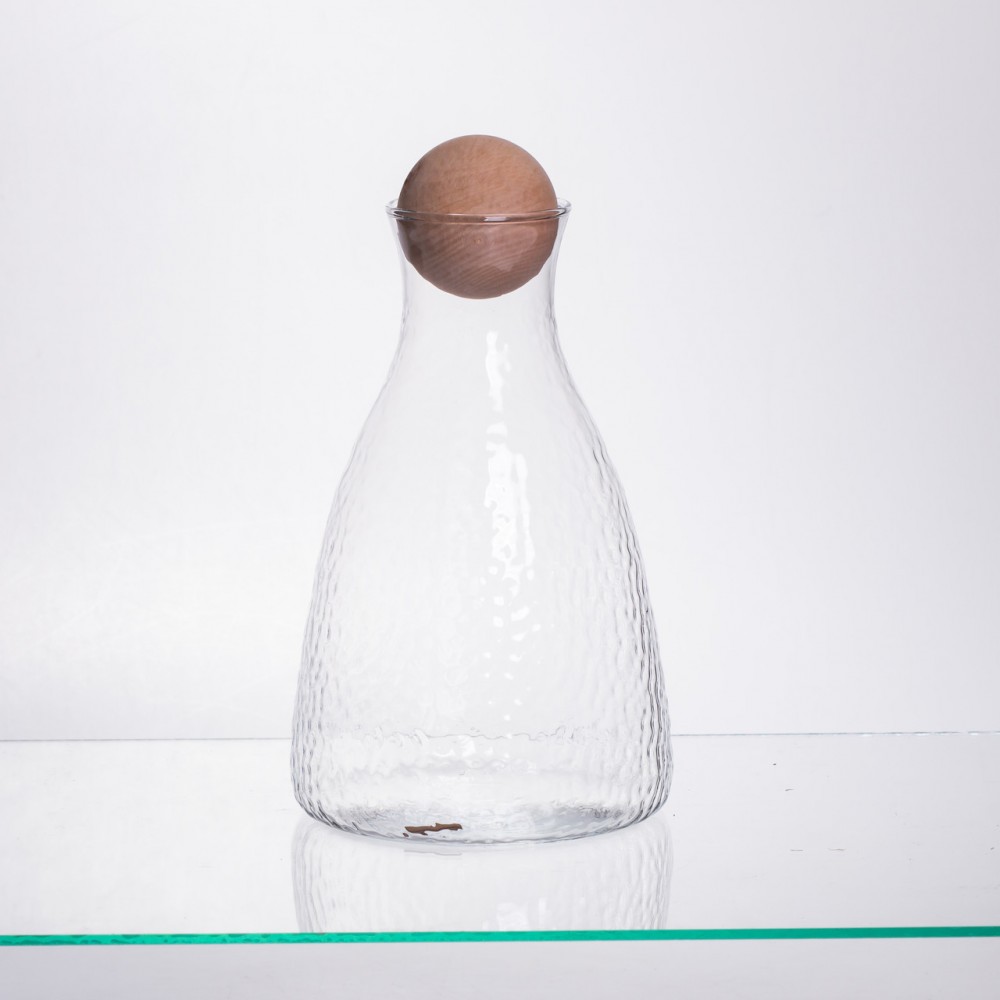 Набір для напоїв графин з бамбуковою кришкою та 6 склянок, прозорий 64486-37