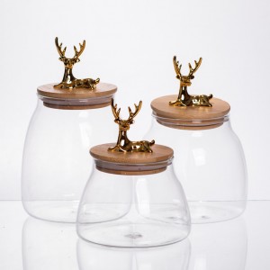 Набір банок для зберігання 3 штуки з бамбуковими кришками 0.5/08/1 л 64486-55