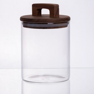 Банка для сыпучих продуктов с бамбуковой крышкой 800 мл 64486-65