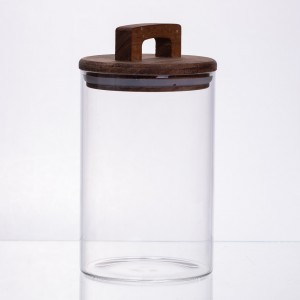 Банка для сыпучих продуктов с бамбуковой крышкой 900 мл 64486-66