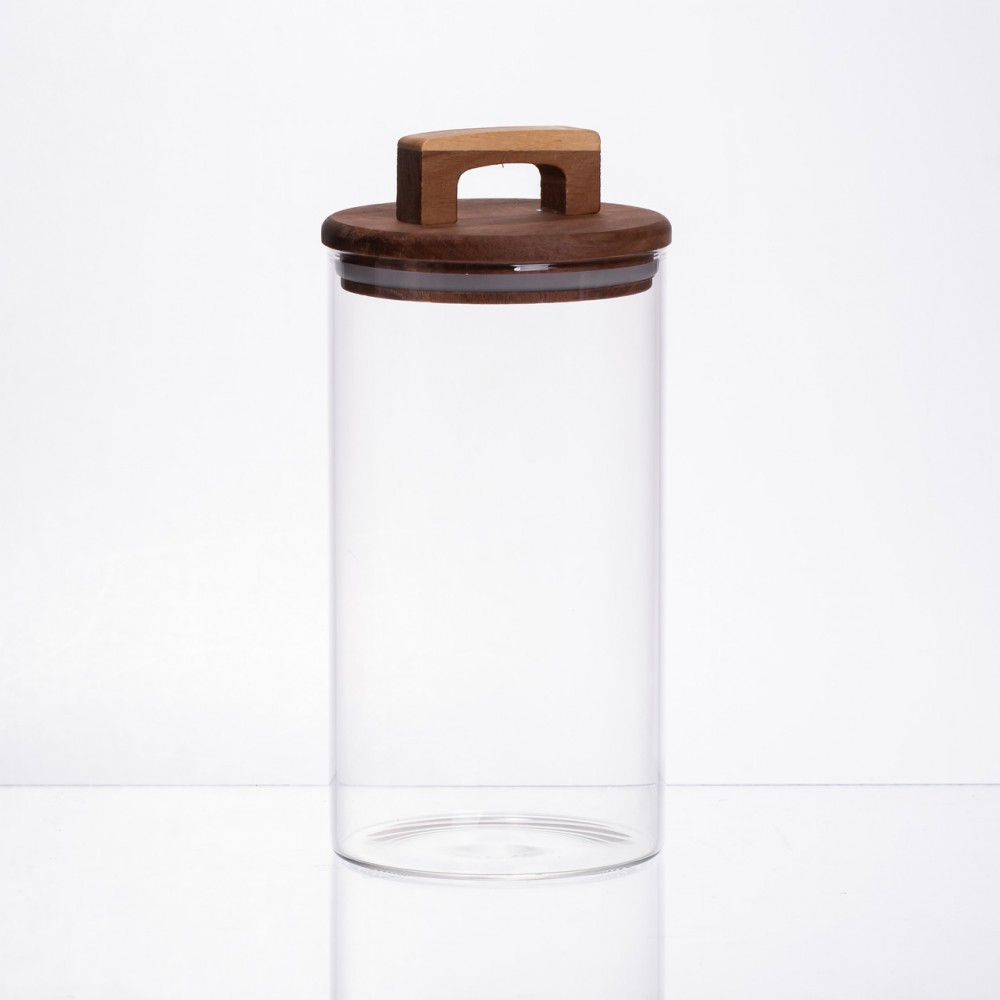 Банка для сыпучих продуктов с бамбуковой крышкой 1.2 л 64486-67
