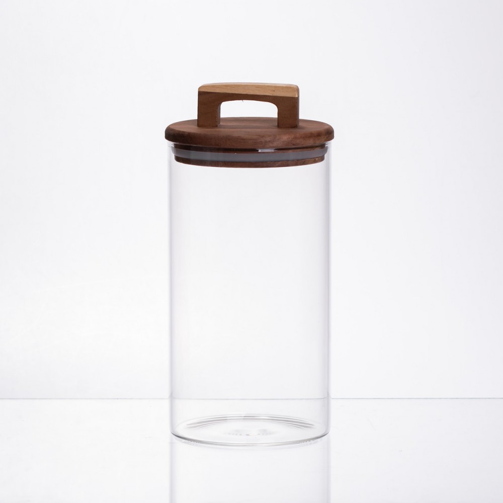 Банка для сыпучих продуктов с бамбуковой крышкой 1.2 л 64486-67